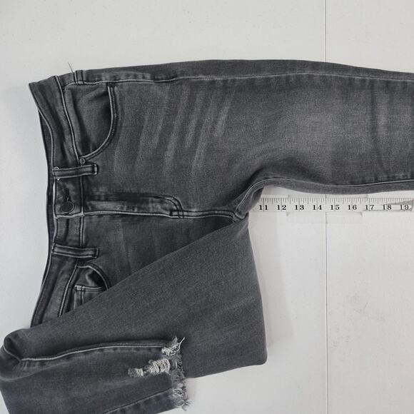 KanCan KC7274LG Women's High Rise Skinny Jeans Gray Distressed 7/27 Raw Hem - Picture 9 of 12